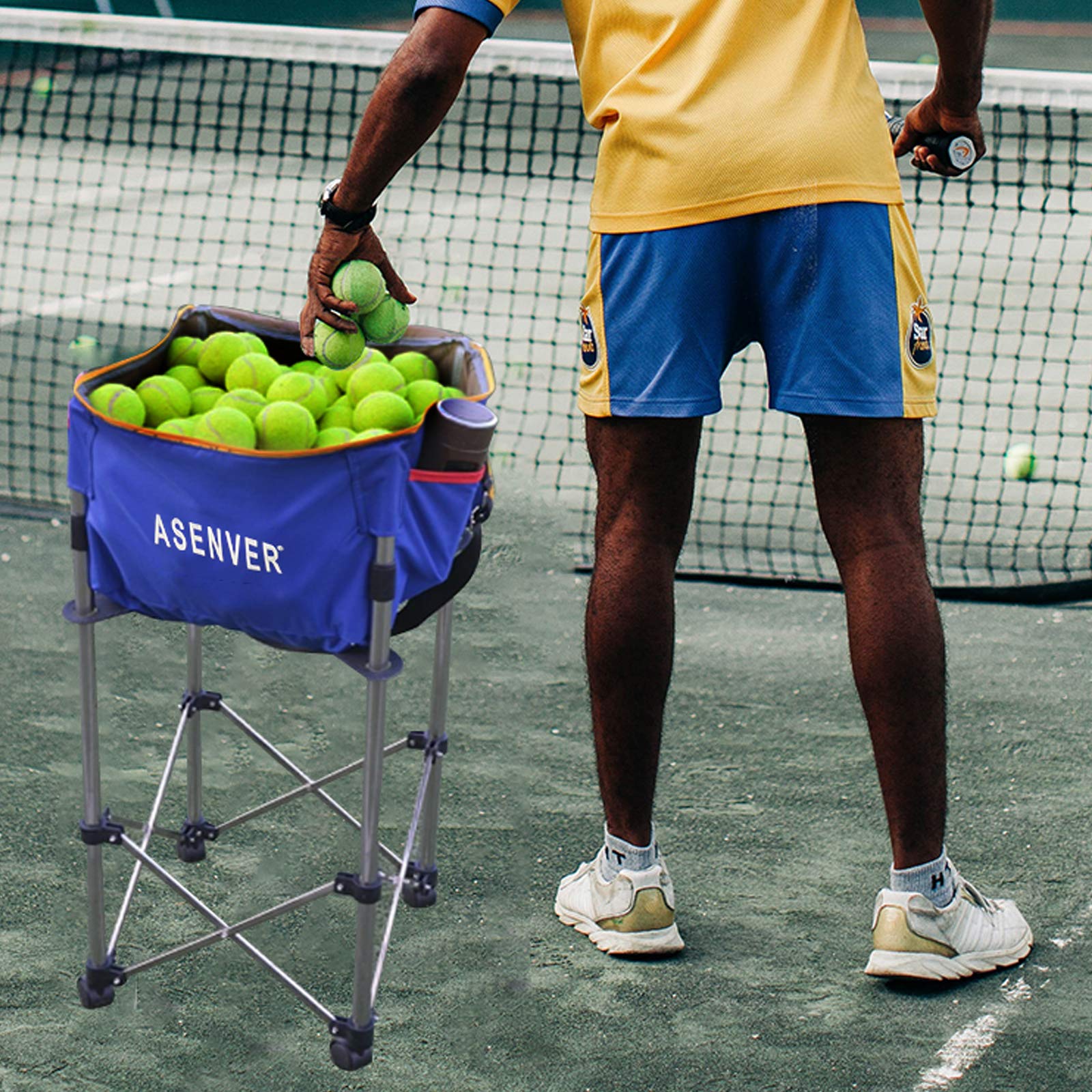 Voodans ボールカート ボールバッグ 移動式 キャスター付ボールバスケット 練習用 ボール収納カゴ 野球、ソフトボール、テニス、バドミン Amazon | Voodans ボールカート ボールバッグ 移動式 キャスター付